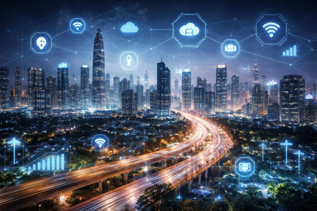 exemplo de smart city com tecnologia e gestão urbana