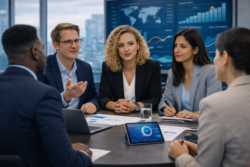reunião de consultoria em gestão do trabalho